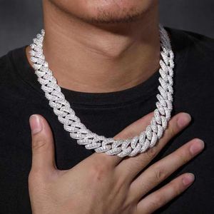 Heißer Verkauf 16mm 925 Feinschmuck Prong Silber Halskette Moissanit Diamant Comp Iced Out Miami Hip Hop Style Kette Diamant getestet ca
