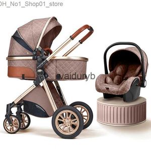 Strollers# Strollers# Luxury Baby Stroller 3 in 1 New Stroller Portable Baby Carriage Foldable Stroller Baby Bassinet Free Shippingvaiduryb Q231215