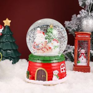 Dekorativa föremål Figurer Christmas Crystal Ball Little Snowman Music Octopus Box Christmas Eve Student Christmas Gift Table Decoration 231214