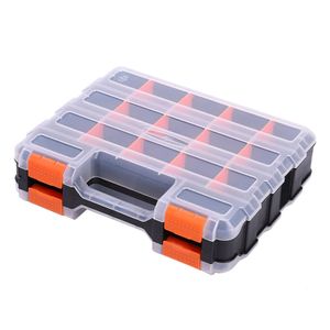 Verktygslåda Plastiska dubbelsidiga muttrar Portable Hårdvarutagring Fodral för skruvar Hållbara naglar avtagbara avdelare Bultar Bultar Tool Box Organizer 231213