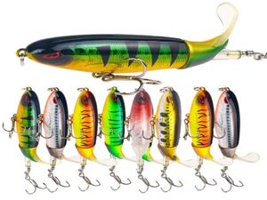 1 pçs qualidade whopper plopper 100mm132g topo água popper isca de pesca duro wobblers rotação cauda macia equipamento de pesca ppigg 5570813