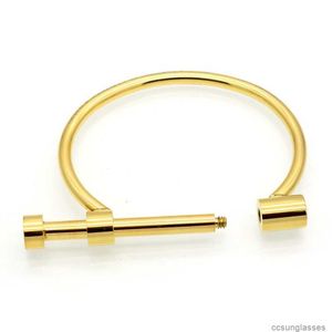 Bracciale a vite di design a ferro di cavallo Braccialetti in acciaio inossidabile oro argento rosa nero Braccialetti per uomo Donna Miglior braccialetto regalo A4