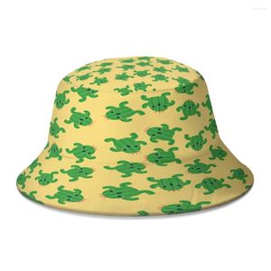 Berets Kyactus Final Fantasy Chocobo Jogo Bucket Chapéu para Mulheres Homens Estudantes Dobrável Bob Chapéus de Pesca Panamá Cap Outono