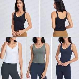 Lu Women U Back Sports Bra Longline Wyściełany czołg Najwyższy nagie uczucie treningu fitness Running Joga Tops Blow Bel długości talii z wyjmowanymi podkładkami A-70