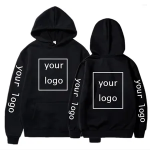 Herrtröjor Anpassade DIY -logo Bildtryck Kläder Anpassade sportkläder Casual Men Women Sweatshirt Hoodie Pullover (7 färger)