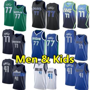 Herren Kinder Jugend Luka Doncic Basketballtrikots Dirk Nowitzki Retro Maverick City Jersey Edition Wear