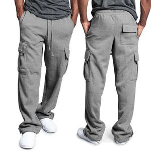 Men's Pants Mens sports pants suitable for straight joggers in sports and street clothing loose fitting oversized drawstring pants mens multi pocket pantsL2405