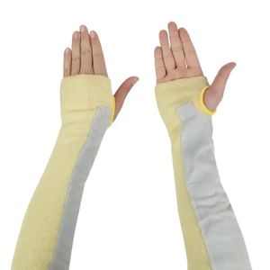 level 5 Hppe Knitted Long Arm Sleeves Protection Half Finger Cut Resistant Gloves For Kitchen Cooking Gardening