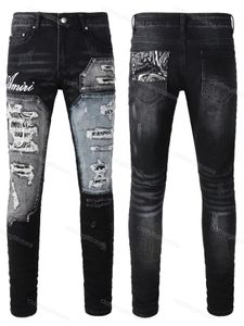 Purple Mens Jeans Designer Jeans Fashion Distressed Ripped Bikers Womens Denim Cargo for Men Black Pants Broken Hole Skinny Jean b3