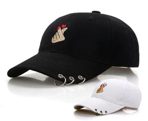 Czarny dorosły palec serdeczny Miłość Regulowana żelazna czapki baseballowe Snapback Casquette Hats Doponowane swobodne gorras tato Hats6983829