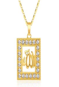 Fashion Rhinestone Middle Eastern Islamic Religious Muslim necklace neck chain for Gold Silver color Arab Women jewelry gift Bijou8549467