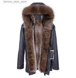 Pele masculina pele sintética pele de coelho forrada jaqueta bomber masculina natural casaco de inverno locomotiva casaco de pele real couro real pele de guaxinim parker Q231212