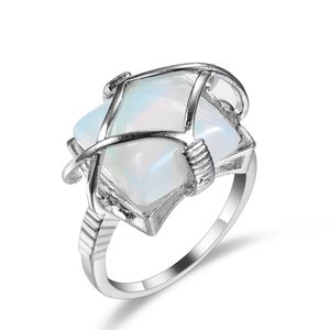 Whole Opal Rings For Women Crystal Gemstone White Stone Ring273B