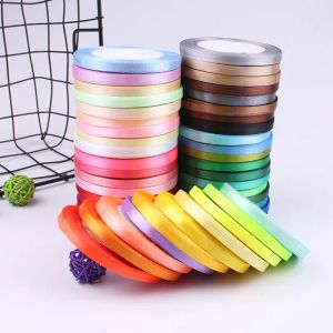 250yards 6mm Silk Satin Ribbons For Crafts Bow Handmased Gift Wrap Partys Christmas Wedding Decorative Artificial Accessories ZZ