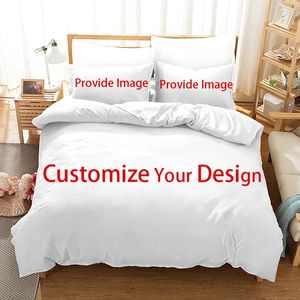 Conjuntos de cama Design personalizado P o Duvet Cover Set Meninos Adultos Crianças Presente Personalizado DIY Queen King Size Aposta Personalizada 231214