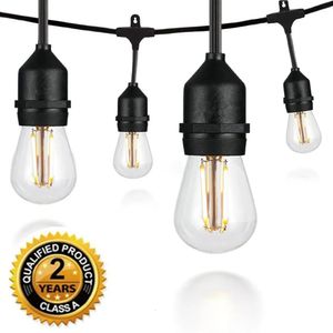 Decorazioni natalizie Ghirlanda luminosa impermeabile IP65 con lampadine Edison S14 LED Stringa luminosa per esterni resistente per feste di matrimonio Giardino festivo 231214