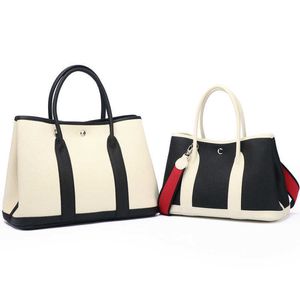 Top original wholesale Hremmss Party Garden tote bags online shop Fashion leather womens bag color matching garden Portable Single Shoulder With Real Logo