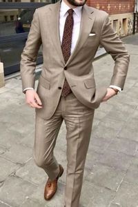 Mäns kostymer blazrar 2023 kostym stilig casual 2 stycke för män bröllop tuxedos hackat lapel groomsmen affär prom blazer 231214