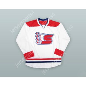 Custom SPOKANE CHIEFS WHITE HOCKEY JERSEY NEW Top Stitched S-M-L-XL-XXL-3XL-4XL-5XL-6XL