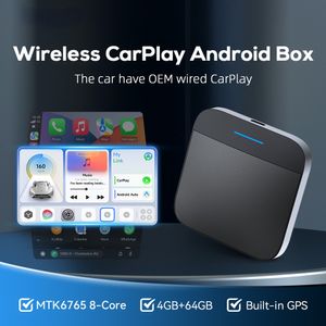 CAR AI BOX Täckt till Wireless CarPlay Android Auto Wireless Dongle 8-Core 4GLTE 128GTF GPS HDMI för Google Store Map