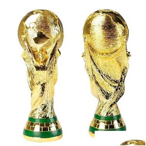 Arts and European Golden Resin Football Trophy Gift World Soccer Trophies Mascot Home Office Decoration Crafts Drop Delivery Ho Dhzdy