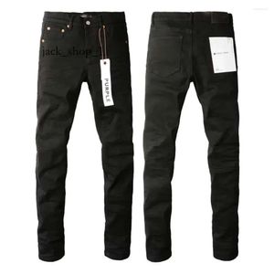 Purple Jeans Men's Jeans 2023 Purple Brand Solid Streetwear Fashion Black Denim Slim Strame Purple Jeans Designer 909