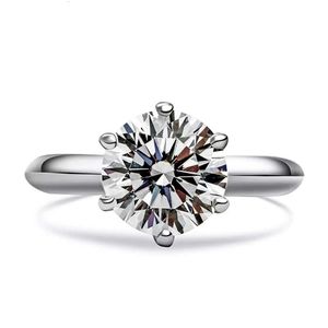 HQ GEMS 1 quilate Lab CVD G VVS anel de noivado de diamante joias de ouro branco para mulheres