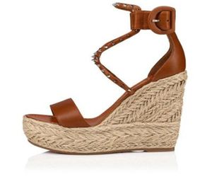 The Chocazeppa Spikes Sandal new on the graphic of espadrilles It mounted 120mm braided rope wedge leather decorate foot 358150367