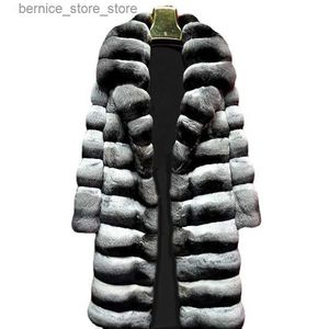 Men's Fur Faux Fur New Men's Fur Coat Imitation Mink Fur Mink Overcoat Trench Mid Length Winter Clothing Zebra Pattern Fashion Casual S-6XL Q231212