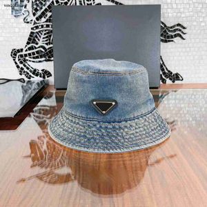 New children Fedora designer kids Wide Brim Hats Size 3-12 t girl Fisherman hat Box packaging Blue denim fabric baby caps Dec05