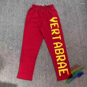 Mens Casual Jogger Sweatpants with Drawstring Red Vertabrae Letters Printed High Quality