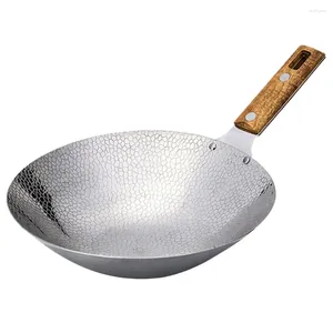 Pannor Rostfritt stål Griddle Fry Everyday Cookware Wok för spisar Kök matlagning Hemgas