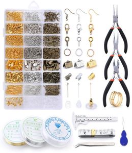 Bangle Alloy Accessories Jewelry Findings Set Making Tools Copper Wire Open Jump Rings Earring Hook Supplies Kit 2210139104621