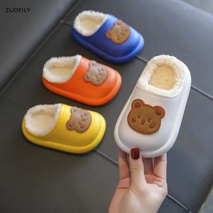 First Walkers Winter Kid Baby Boy Girl Slippers born Cartoon Bear Nonslip Home Indoors Shoes Thick Warm Children Plus Fleece Slipper 231213