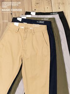 Herrbyxor hösten vinter casual byxor män bomull smal fit chinos mode byxor manliga varumärke kläder plus size pant 482 231213