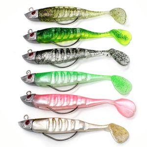 Baits Lures Soft Bait Fishing Artificial Sinking Swimbait Paddle Tail Jig Head Tackle Goods For Sea Bass Accessories 231214