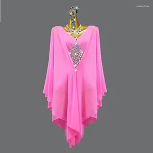 Stage Wear 2023 Pink Latin Dance Dress Professional Competition Clothes Ballroom Rumba Practice Woman Evening Prom Costume Ladies Line