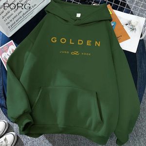 Herrtröjor Kpop Jungkook Hoodie Golden Merch Vintage Sweatshirt Sudaderas Man Woman Tops