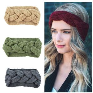 9 colors Knitted Crochet Headband Women Winter Sports Hairband Turban Yoga Head Band Ear Muffs Cap Headbands Party Favor DB278