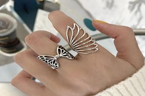 925 Sterling Silver Party Rings Fashion Creative Hollow Butterfly Wings Wedding Jewelry Gifts For Women2865200