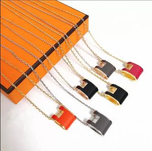 Lyxmodemärke designer kvinnors hänge halsband brev hänge utsökt enkla damer smycken för män kvinnor par halsband flera färg tillgängliga