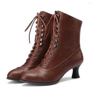 Bot artı boyut 43 mükemmel kaliteli vintage tarzı bir kız ayak bileği ayakkabıları yüksek topuk rahat yürüyüş ofis bayan önyükleme ayakkabı