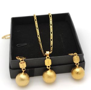 Collana e orecchini con ciondolo circolare in oro 18 k con timbro GF Set di gioielli regalo per feste Figaro Chain Link 600 3mm7025963