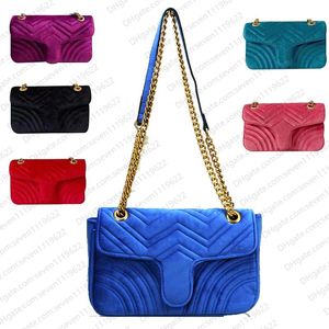 Högkvalitativa Luxurys designers väskor handväska pursar kvinna mode corduroy väskor koppling handväska pochette felicie kedja väska
