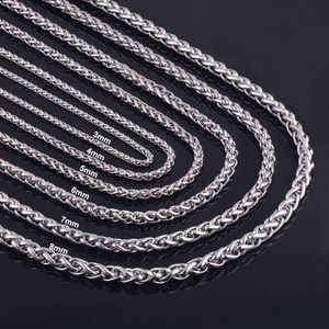 Wholesale Necklaces 3mm 4mm 5mm 6mm 7mm 8mm Wheat Chain Men Chain Necklace Custom Stainless Steel Necklace