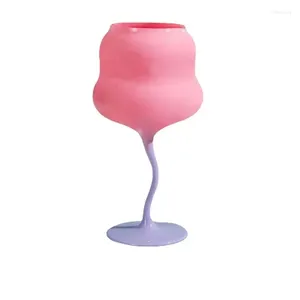 ワイングラスパーティーホームツイストゴブレットカップ大容量キャンディーカラーかわいいリードカクテルグラスカップ500ml