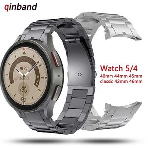 Titta på band Inga Gaps Titanium Metal Strap för Samsung Galaxy Watch 5 Pro 45mm 40mm 44mm Belt Watch Band för Samsung Watch4 Classic 209L