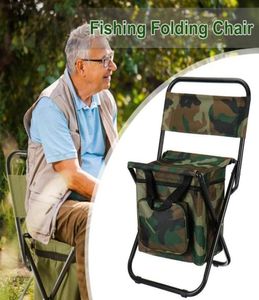 Folding Fishing Chair ryggsäckisolering med svalare påse Portable Beach Seat Camping Chairs Stool Accessories5617080