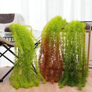 Decorative Flowers 85cm Artificial Wall Hanging Plant Grass Pine Tree Leaves Vine Indoor Room Window Party Home Decoration Fake Flower