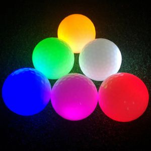 Golf Balls 6pcs Golf LED Light Ball Glow Multi color Flash Constant Brightness Night Course Practice Ball for Golfers 231213